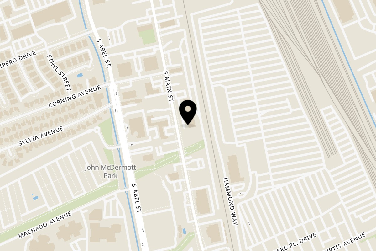 Map showing the location of Bombay Chaat House on 454 S Main St in Milpitas